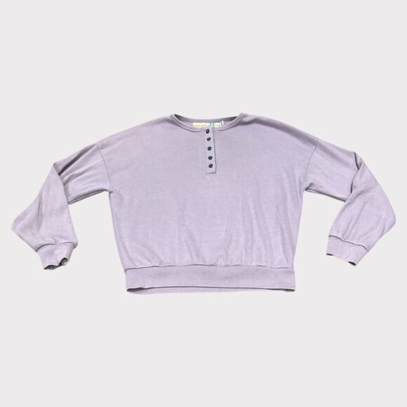 Vintage Havana Lavender Ribbed Henley Sweatshirt – Girls’ Size L (14) - Picture 2 of 5